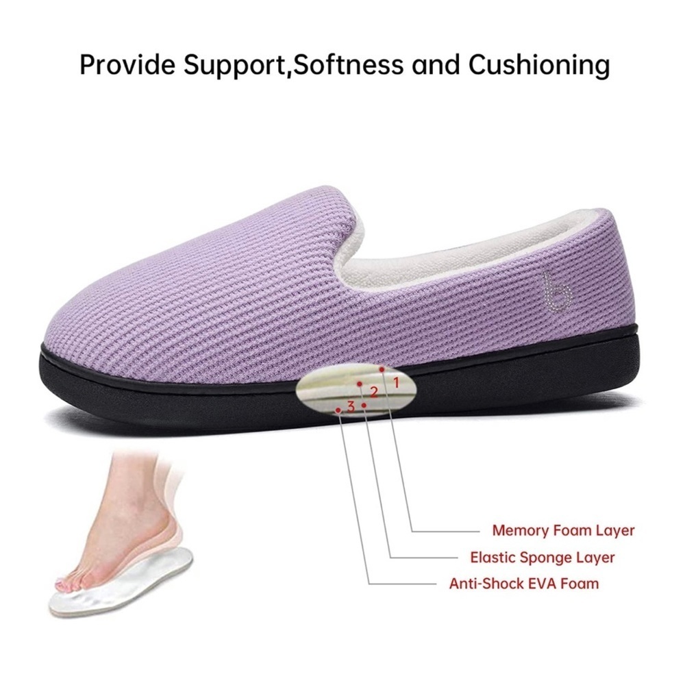 New Women’s Memory Foam House Slippers Purple​ - Picture 3 of 7